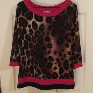 2/$10 Vintage Suzie animal print top